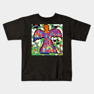 pixel art painting splatter paint angel Kids T-Shirt